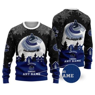 Vancouver Canucks Personalized Name Ugly Christmas Sweater