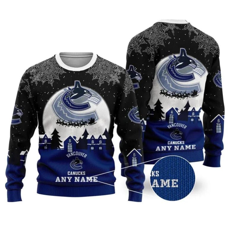 Vancouver Canucks Personalized Name Ugly Christmas Sweater