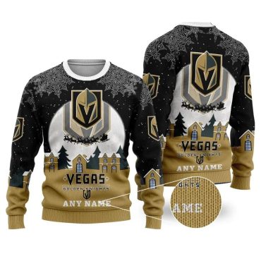 Vegas Golden Knights Personalized Name Ugly Christmas Sweater