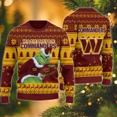 Washington Commanders Grinch Stolen Ugly Christmas Sweater - TeeUgly