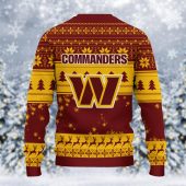 Washington Commanders Grinch Stolen Ugly Christmas Sweater Back - TeeUgly
