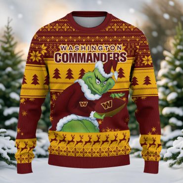 Washington Commanders Grinch Stolen Ugly Christmas Sweater