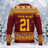Washington Commanders Mickey Mouse Santa Ugly Christmas Sweater Back - TeeUgly