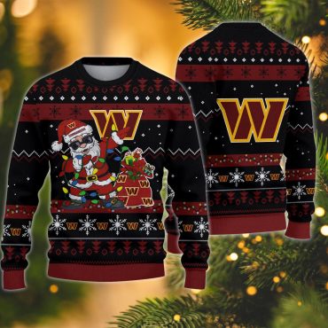 Washington Commanders Santa Claus Ugly Christmas Sweater