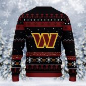 Washington Commanders Santa Claus Ugly Christmas Sweater Back - TeeUgly