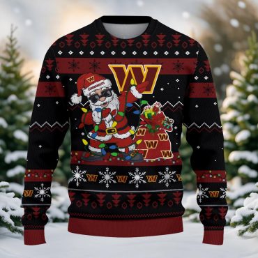 Washington Commanders Santa Claus Ugly Christmas Sweater