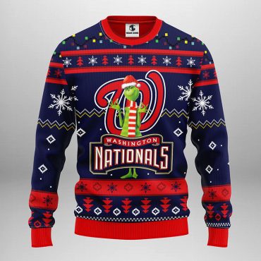 Washington Nationals Funny Grinch Ugly Christmas Sweater