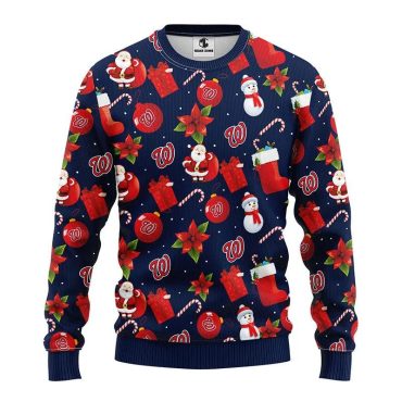 Washington Nationals Santa Claus Snowman Ugly Christmas Sweater