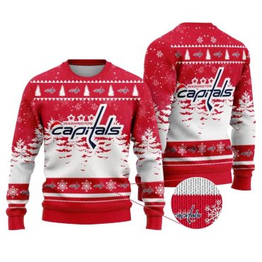 Washington Capitals Snowflake Forest Ugly Christmas Sweater