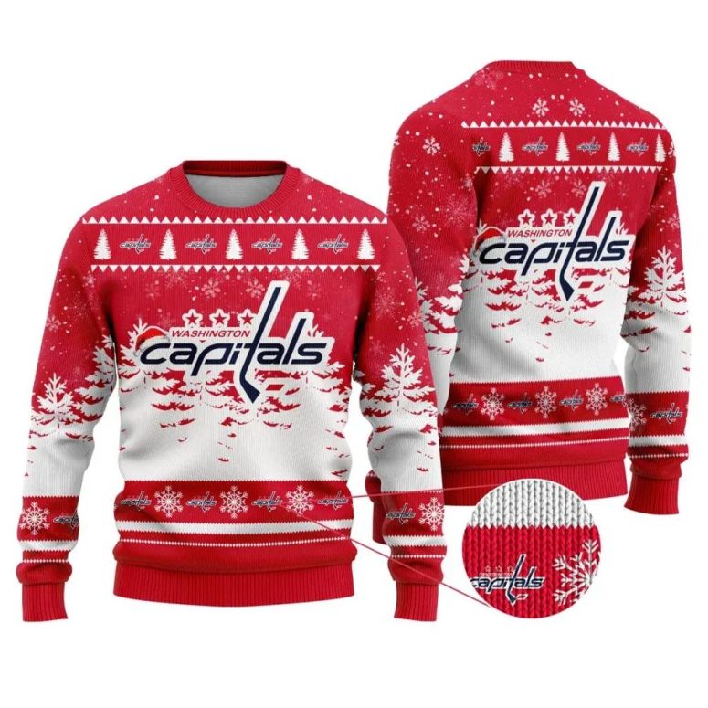 Washington Capitals Snowflake Forest Ugly Christmas Sweater